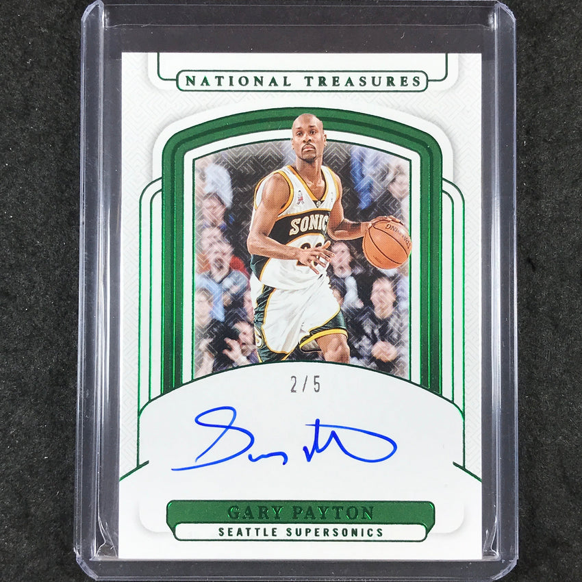2024-25 National Treasures GARY PAYTON Signatures Auto Emerald 2/5