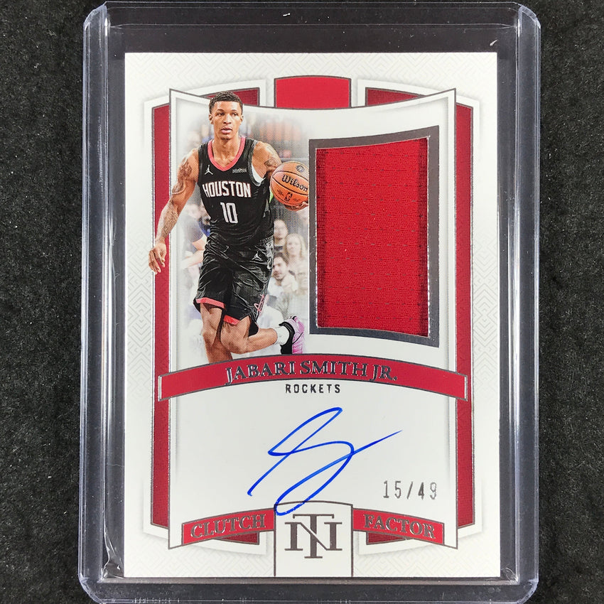 2024-25 National Treasures JABARI SMITH JR. Clutch Factor Jersey Auto 15/49