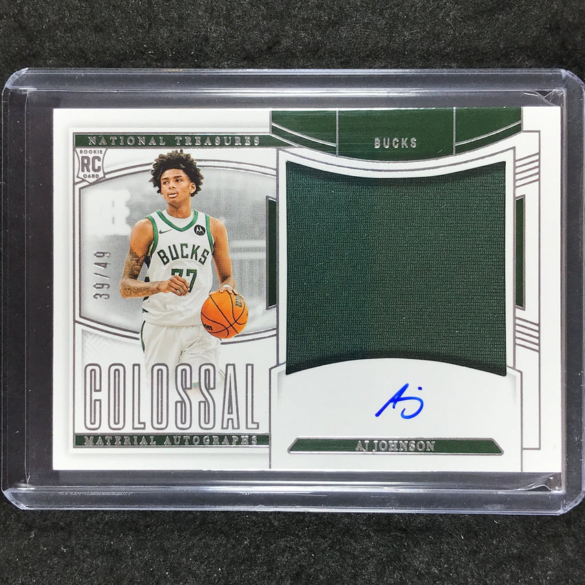 2024-25 National Treasures AJ JOHNSON Colossal Material Rookie Jersey Auto 39/49