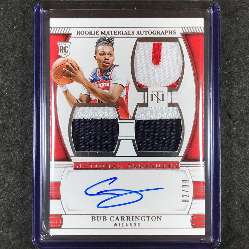 2024-25 National Treasures BUB CARRINGTON Rookie Materials Patch Auto 82/99