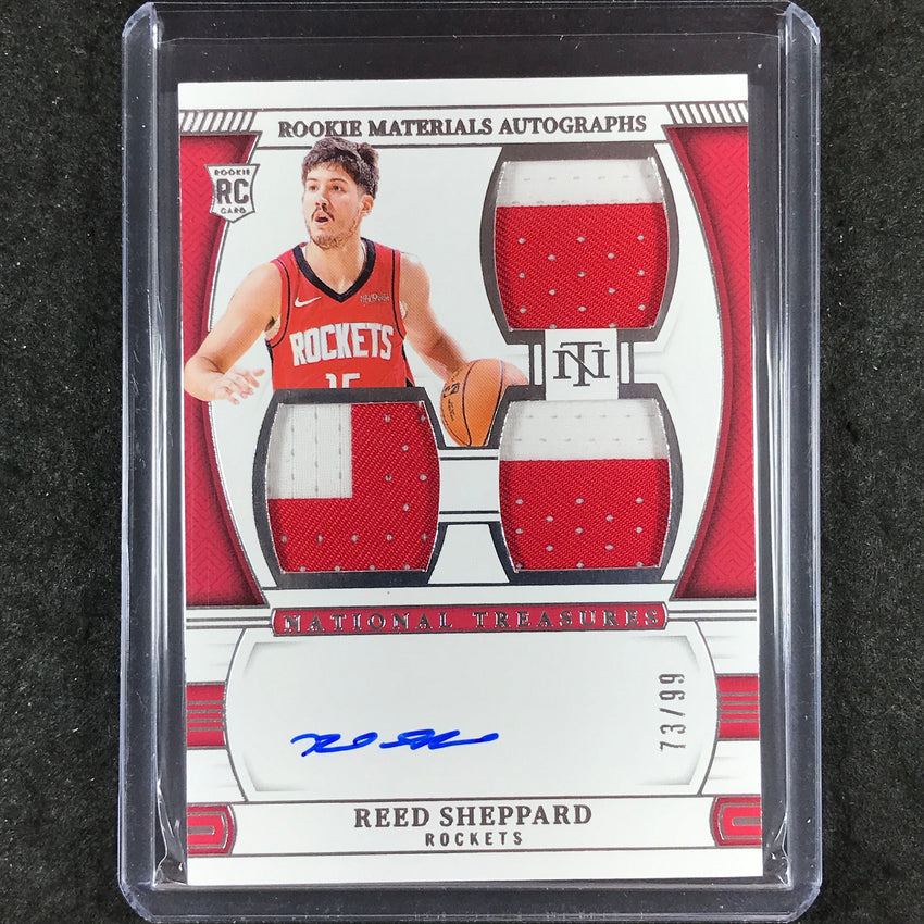 2024-25 National Treasures REED SHEPPARD Rookie Material Triple Patch Auto 73/99