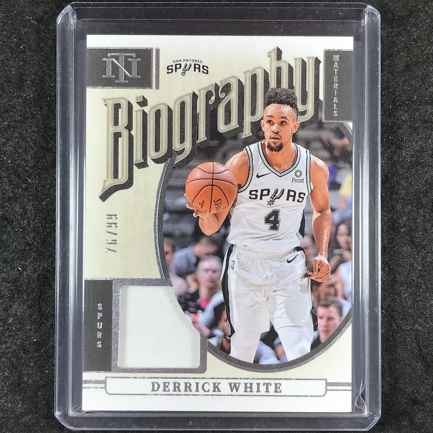2024-25 National Treasures DERRICK WHITE Biography Materials Jersey Relic 76/99