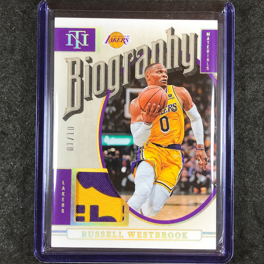 2024-25 National Treasures RUSSELL WESTBROOK Biography Materials Prime 1/10