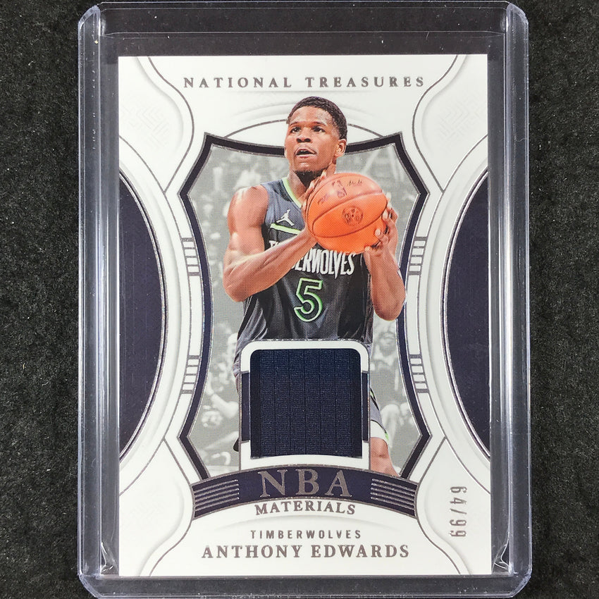 2024-25 National Treasures ANTHONY EDWARDS NBA Materials Jersey Relic 64/99
