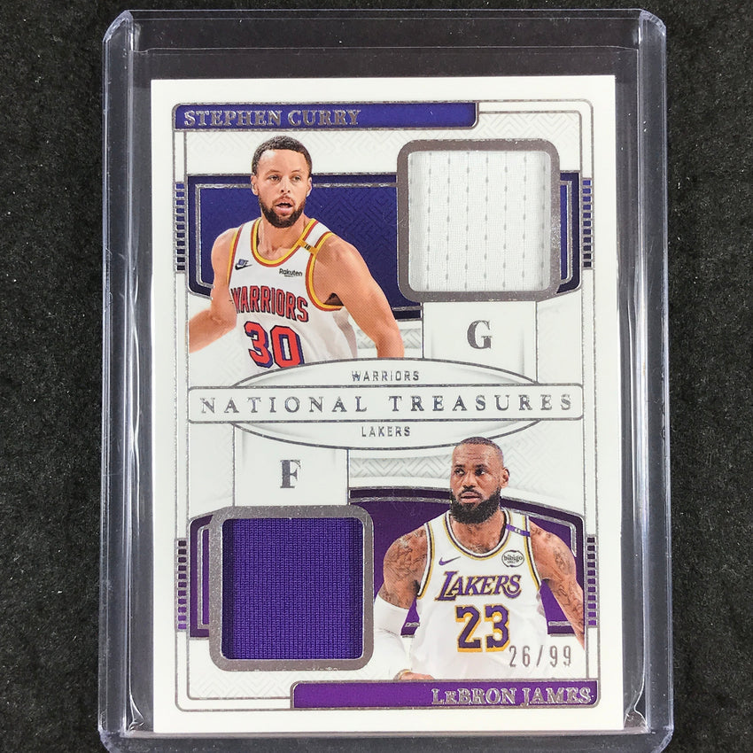 2024-25 National Treasures STEPHEN CURRY LEBRON JAMES Matchups Dual Jersey 26/99