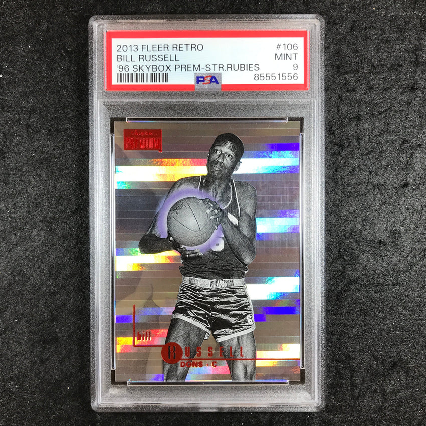 2013 Fleer Retro BILL RUSSELL '96 Skybox Premium Star Rubies 80/150 #106 PSA 9