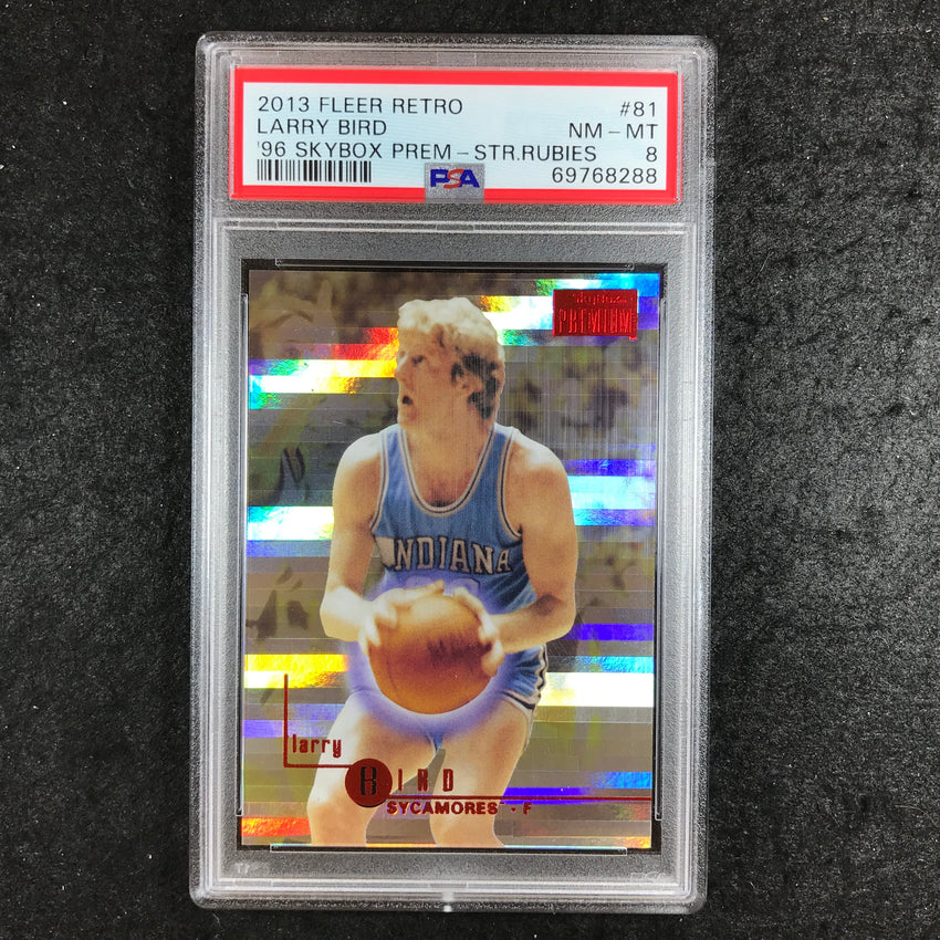 2013 Fleer Retro LARRY BIRD '96 Skybox Premium Star Rubies 7/150 #81 PSA 8 (288)