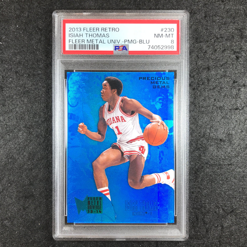 2013 Fleer Retro ISIAH THOMAS Metal Universe PMG Blue 37/50 #230 PSA 8 (998)