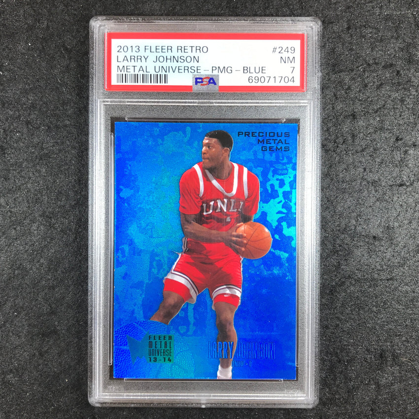 2013 Fleer Retro LARRY JOHNSON Metal Universe PMG Blue 39/50 #249 PSA 7 (704)