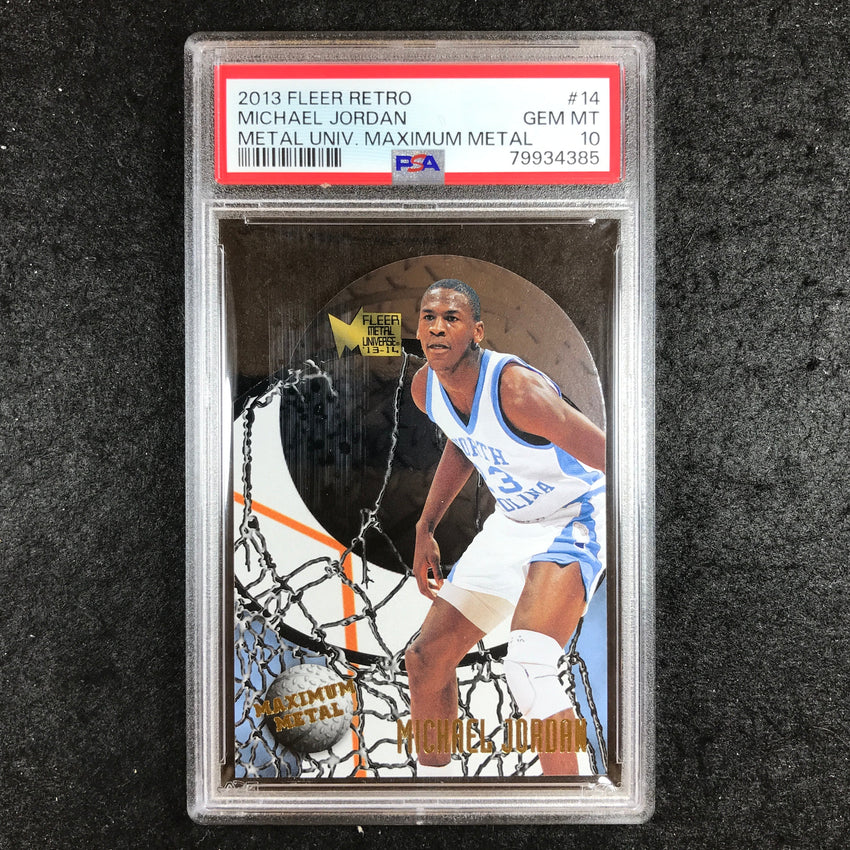 2013 Fleer Retro MICHAEL JORDAN Metal Universe Maximum Metal #14 PSA 10 (385)