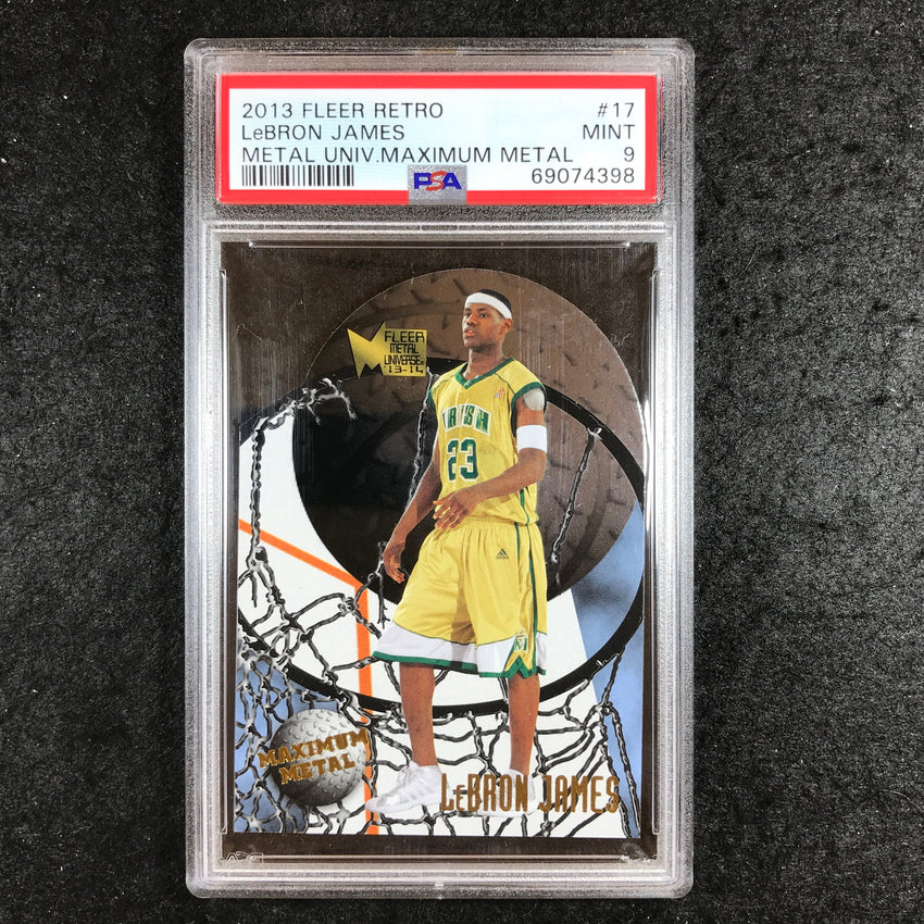 2013 Fleer Retro LEBRON JAMES Metal Universe Maximum Metal #17 PSA 9 (398)