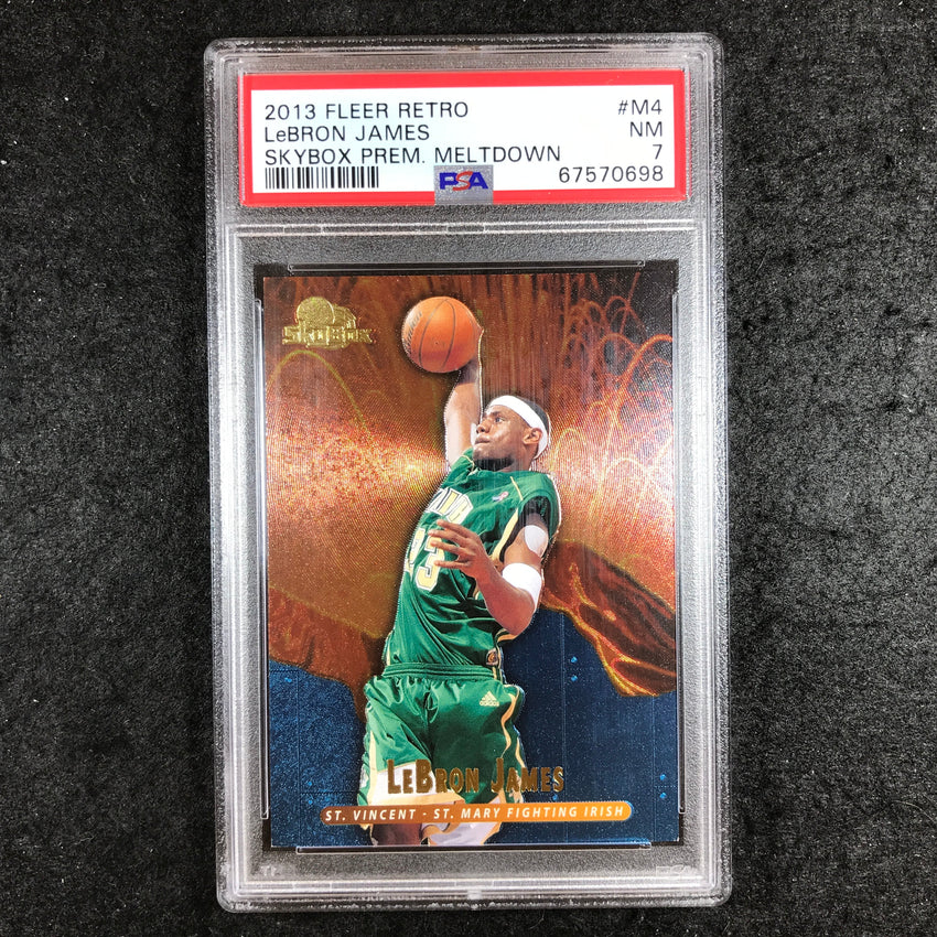 2013 Fleer Retro LEBRON JAMES Skybox Premium Meltdown #4 PSA 7 (698)