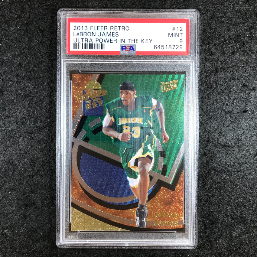 2013 Fleer Retro LEBRON JAMES Ultra Power In The Key #12 PSA 9 (729)
