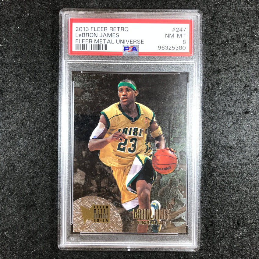 2013 Fleer Retro LEBRON JAMES Fleer Metal Universe #247 PSA 8 (380)