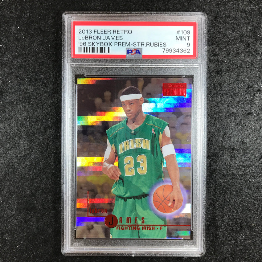 2013 Fleer Retro LEBRON JAMES '96 Skybox Premium Star Rubies 41/150 #109 PSA 9
