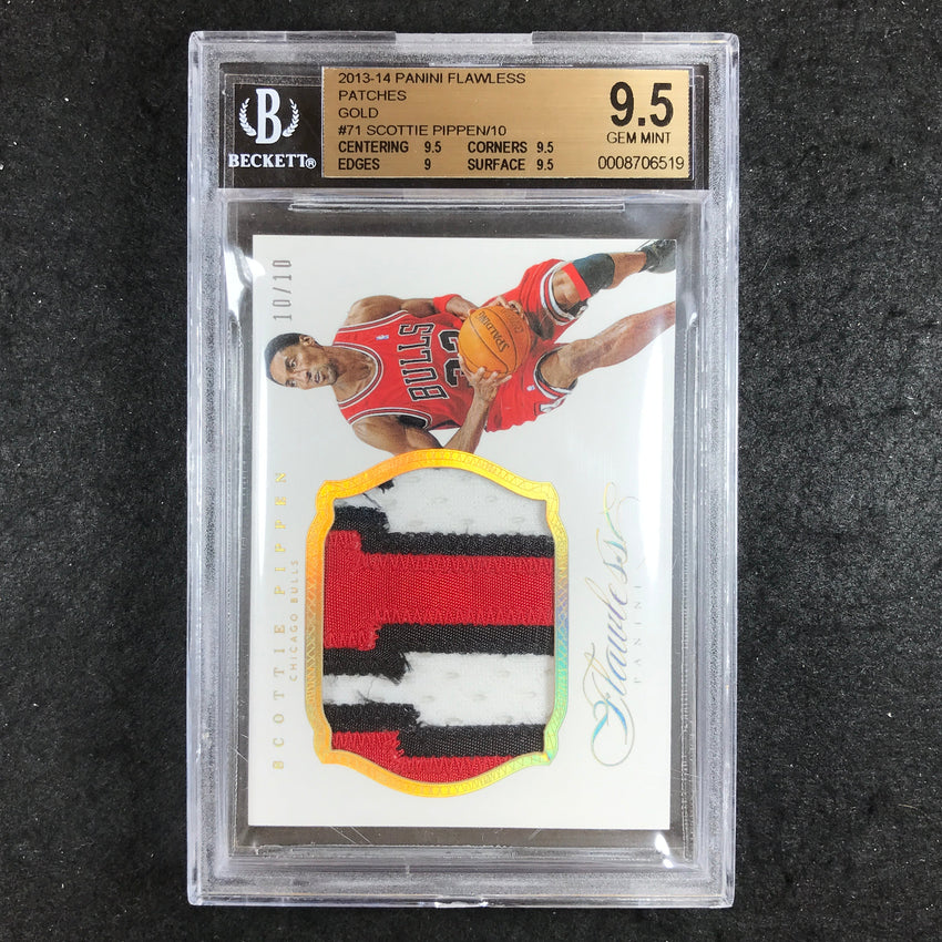 2013-14 Flawless SCOTTIE PIPPEN Patches Gold 10/10 BGS 9.5 (519)