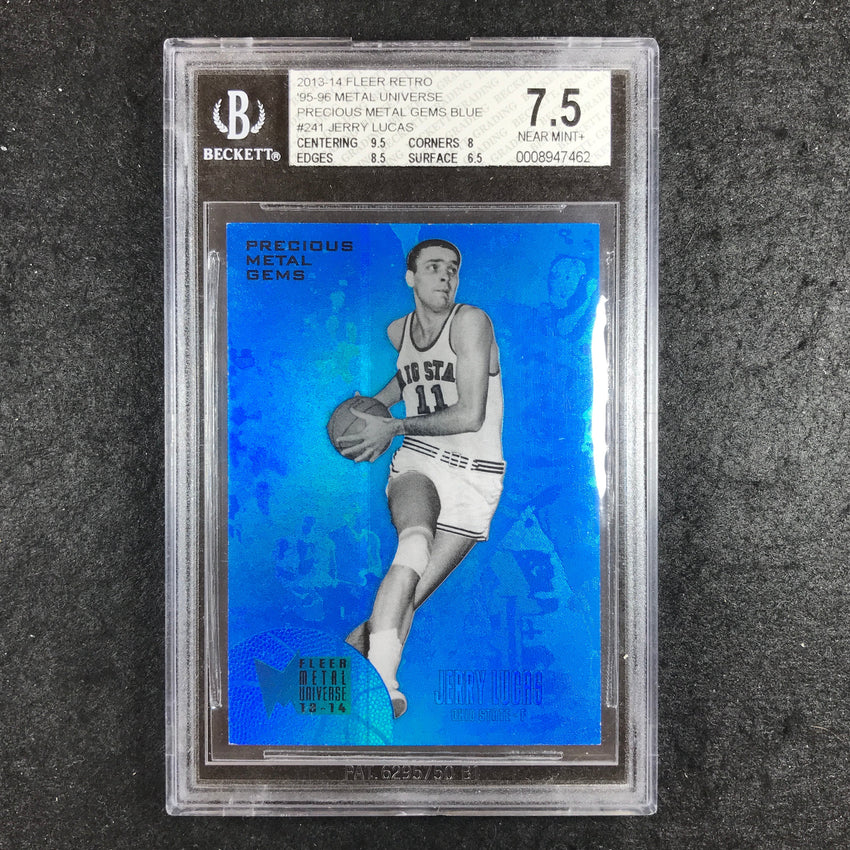 2013-14 Fleer Retro JERRY LUCAS 95-96 Metal Universe PMG Blue 20/50 #241 BGS 7.5