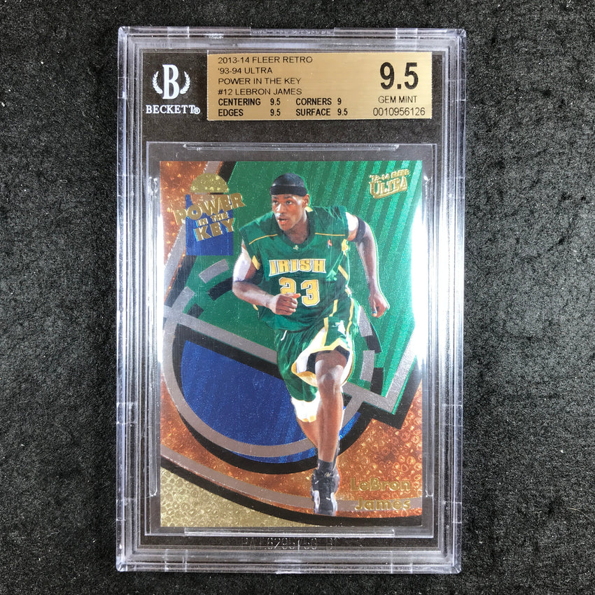 2013-14 Fleer Retro LEBRON JAMES '93-94 Ulra Power In The Key #12 BGS 9.5 (126)
