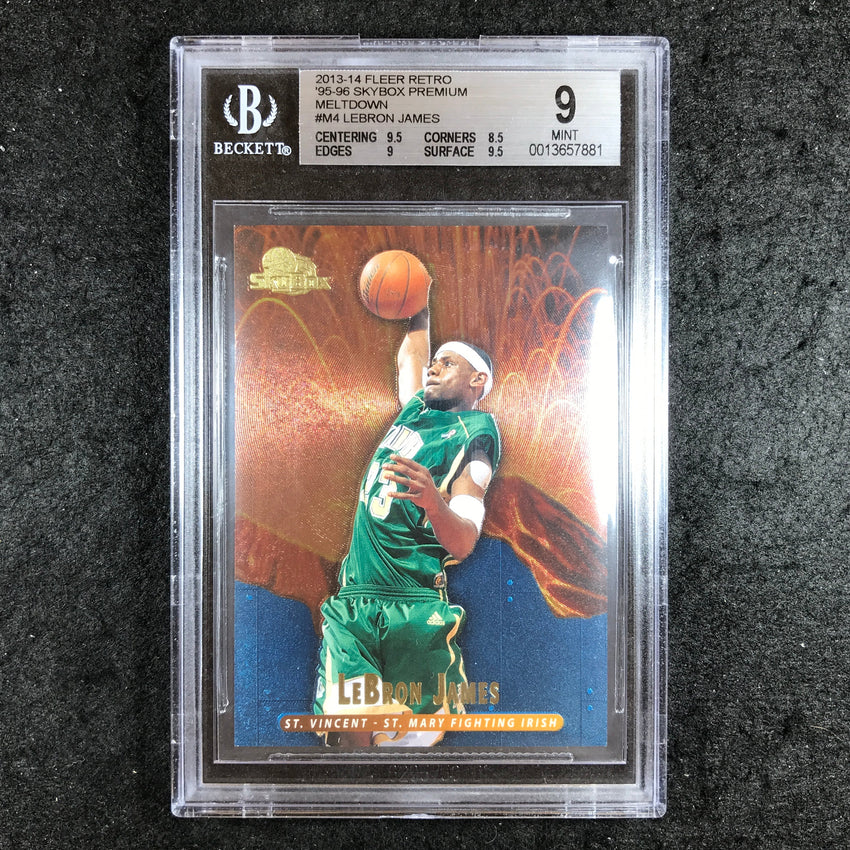 2013-14 Fleer Retro LEBRON JAMES '95-96 Skybox Premium Meltdown #M4 BGS 9 (881)