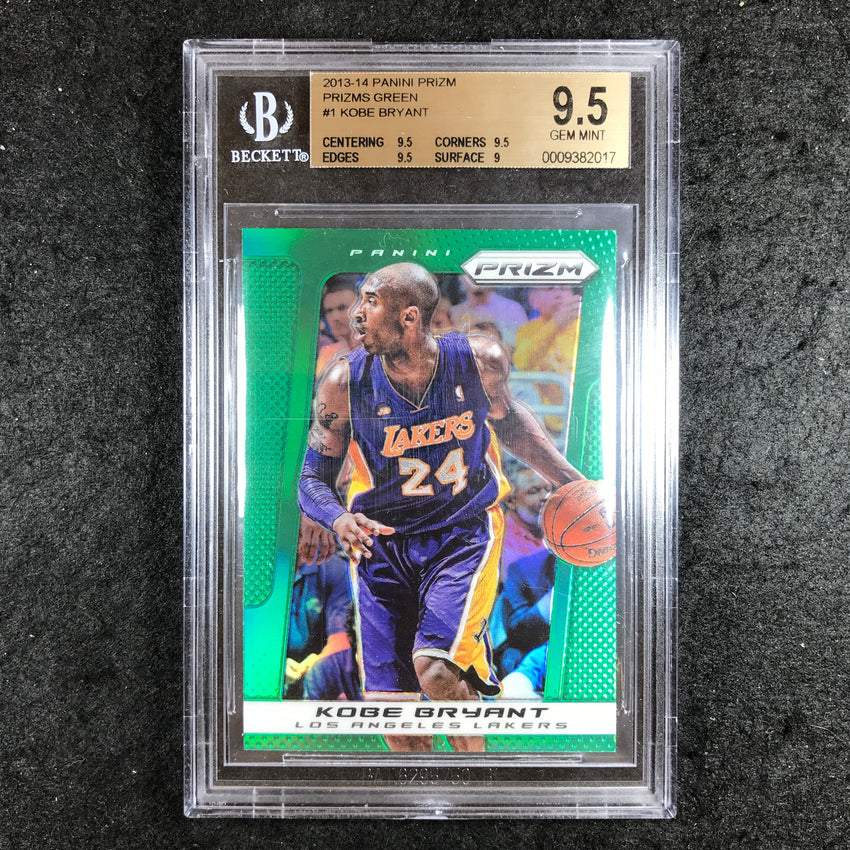2013-14 Prizm KOBE BRYANT Prizms Green #1 BGS 9.5 (017)