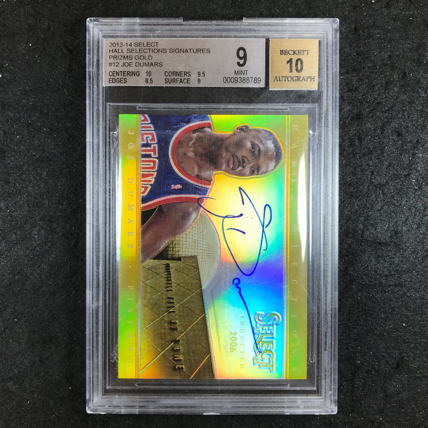 2013-14 Select JOE DUMARS Hall Selections Auto Prizm Gold 9/10 BGS 45939 (789)