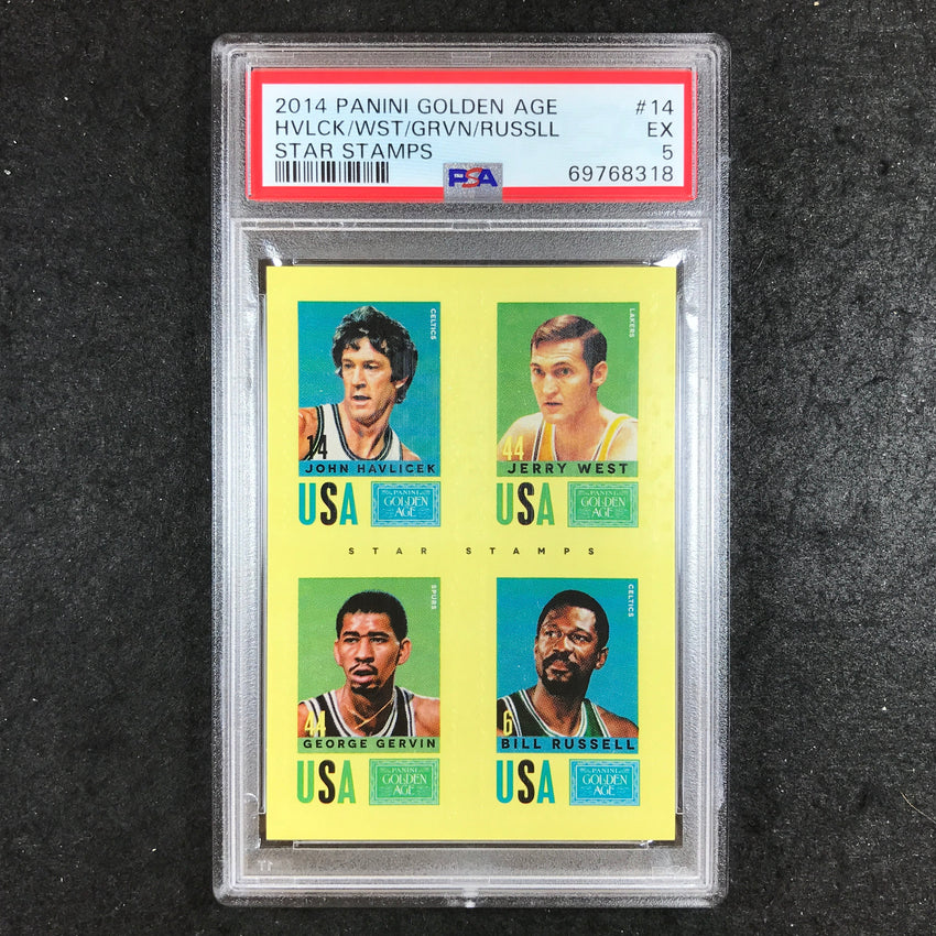 2014 Golden Age HAVLICEK WEST GERVIN RUSSELL Star Stamps #14 PSA 5 (318)