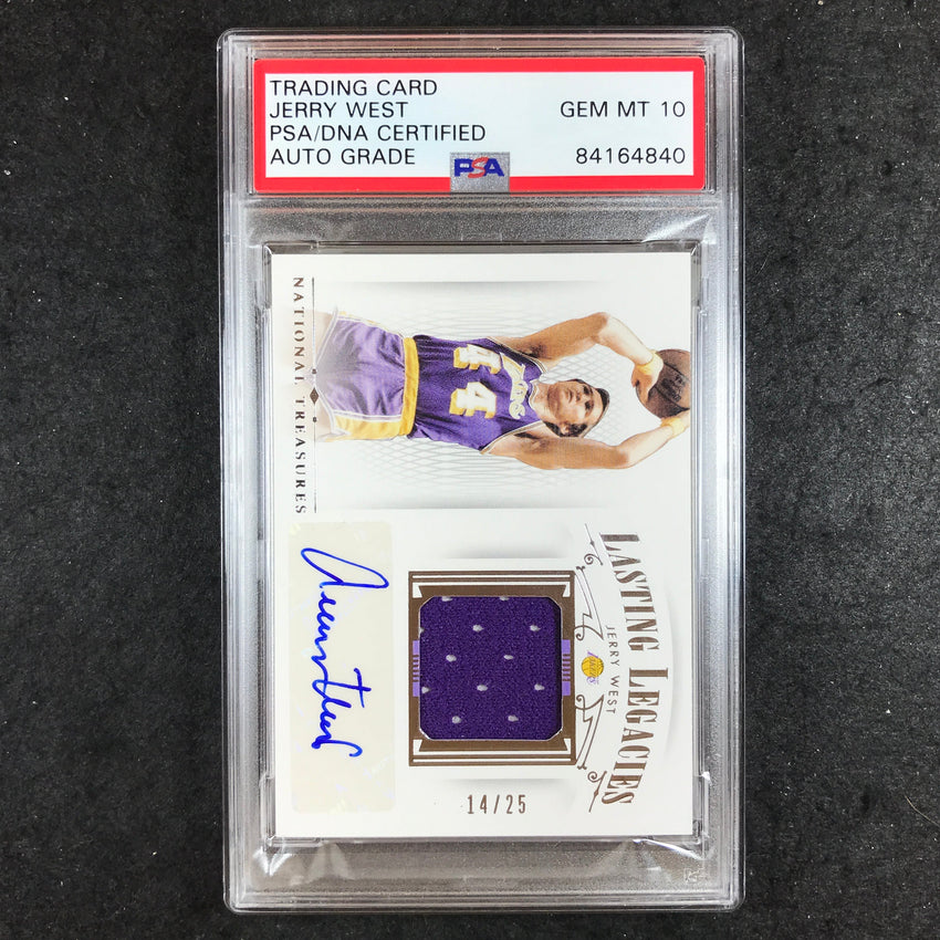 2014 National Treasures JERRY WEST Lasting Legacies Patch Auto 14/25 PSA 10