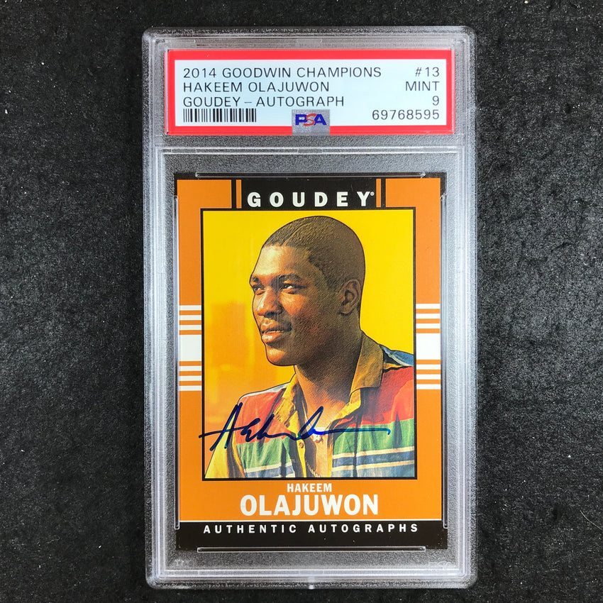 2014 Goodwin Champions HAKEEM OLAJUWON Goudey Autograph #13 PSA 9 (595)