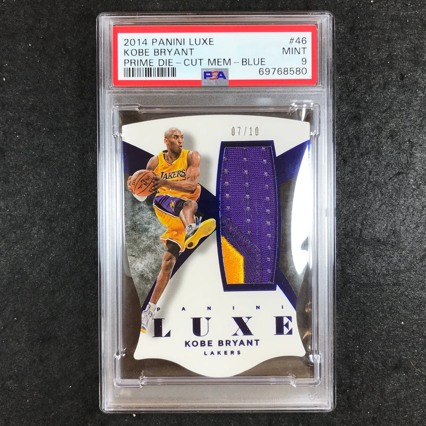 2014 Luxe KOBE BRYANT Prime Die-Cut Memorabilia Patch Blue 7/10 PSA 9 (580)