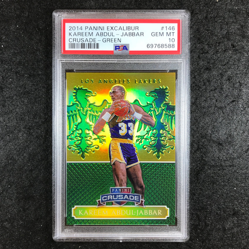 2014 Excalibur KAREEM ABDUL-JABBAR Crusade Green 3/5 #146 PSA 10 (588)