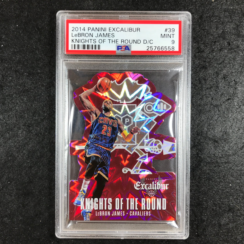 2014 Excalibur LEBRON JAMES Knights of the Round Die-Cut #39 PSA 9 (558)