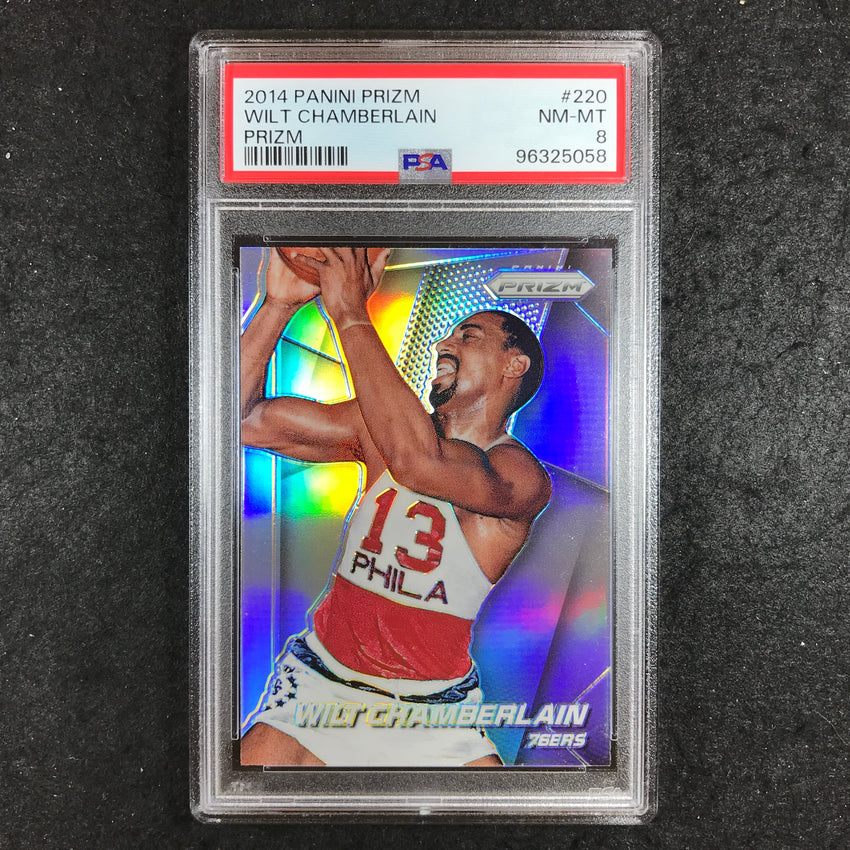 2014 Prizm WILT CHAMBERLAIN Silver Prizm #220 PSA 8 (058)