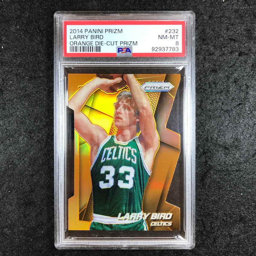 2014 Prizm LARRY BIRD Orange Die-Cut Prizm 84/139 #232 PSA 8 (783)