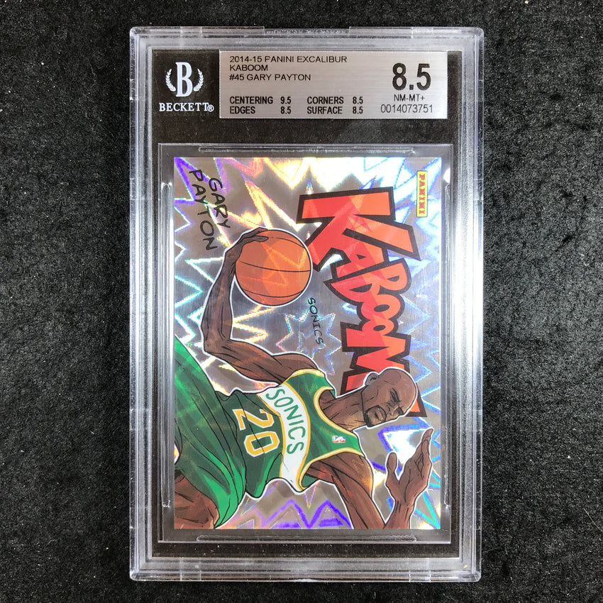 2014-15 Excalibur GARY PAYTON Kaboom SSP #45 BGS 8.5 (751)