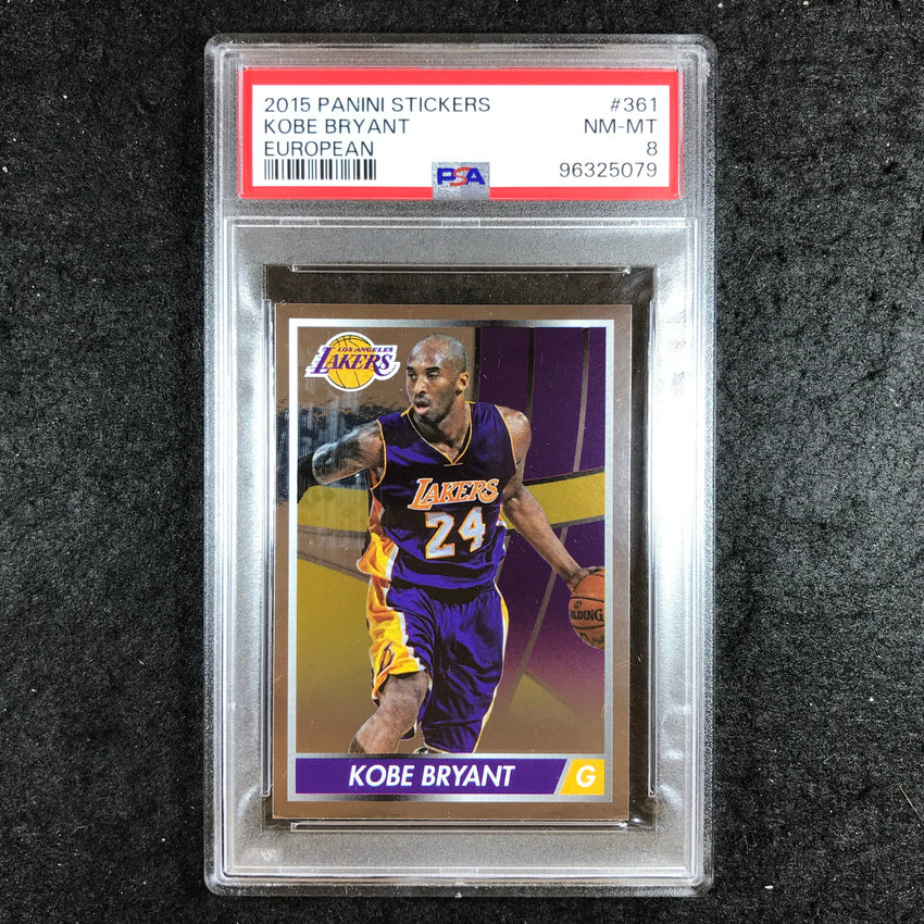 2015 Panini Stickers KOBE BRYANT European #361 PSA 8 (079)