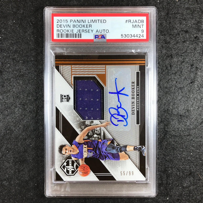 2015 Limited DEVIN BOOKER Rookie Jersey Auto 55/99 #RJADB PSA 9 (424)