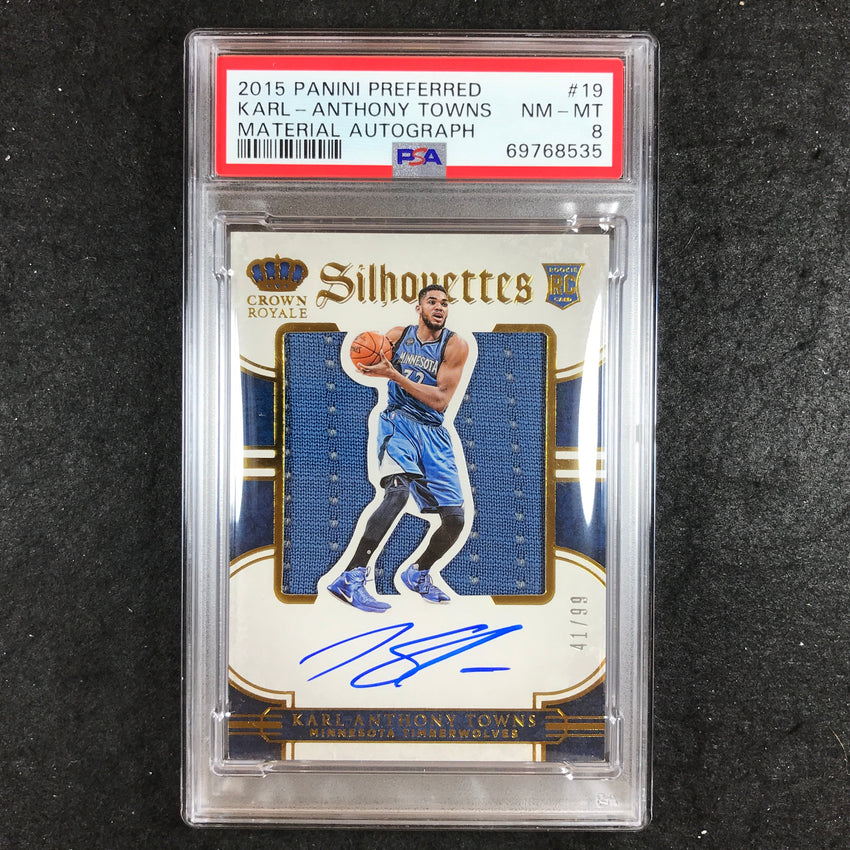 2015 Preffered KARL-ANTHONY TOWNS Rookie Material Auto 41/99 #19 PSA 8 (535)