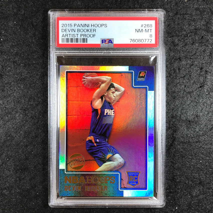 2015 Hoops DEVIN BOOKER Rookie Artist Proof 38/99 #268 PSA 8 (772)