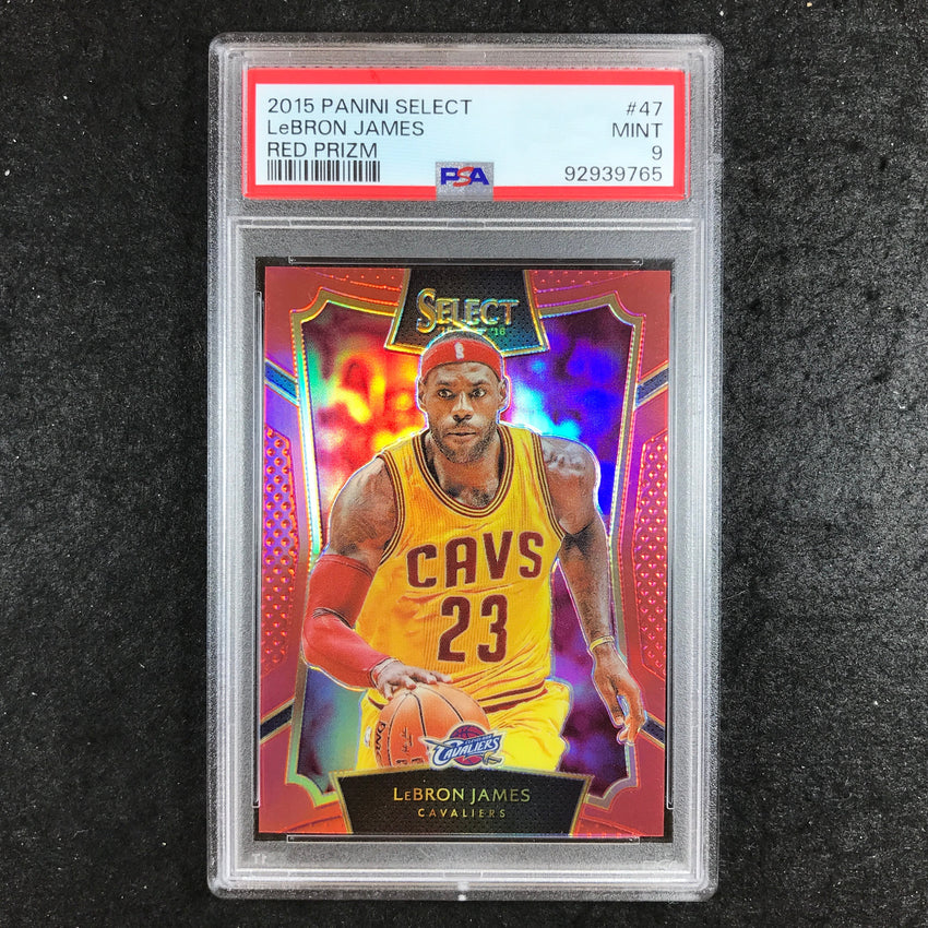 2015 Select LEBRON JAMES Red Prizm 41/149 #47 PSA 9 (765)