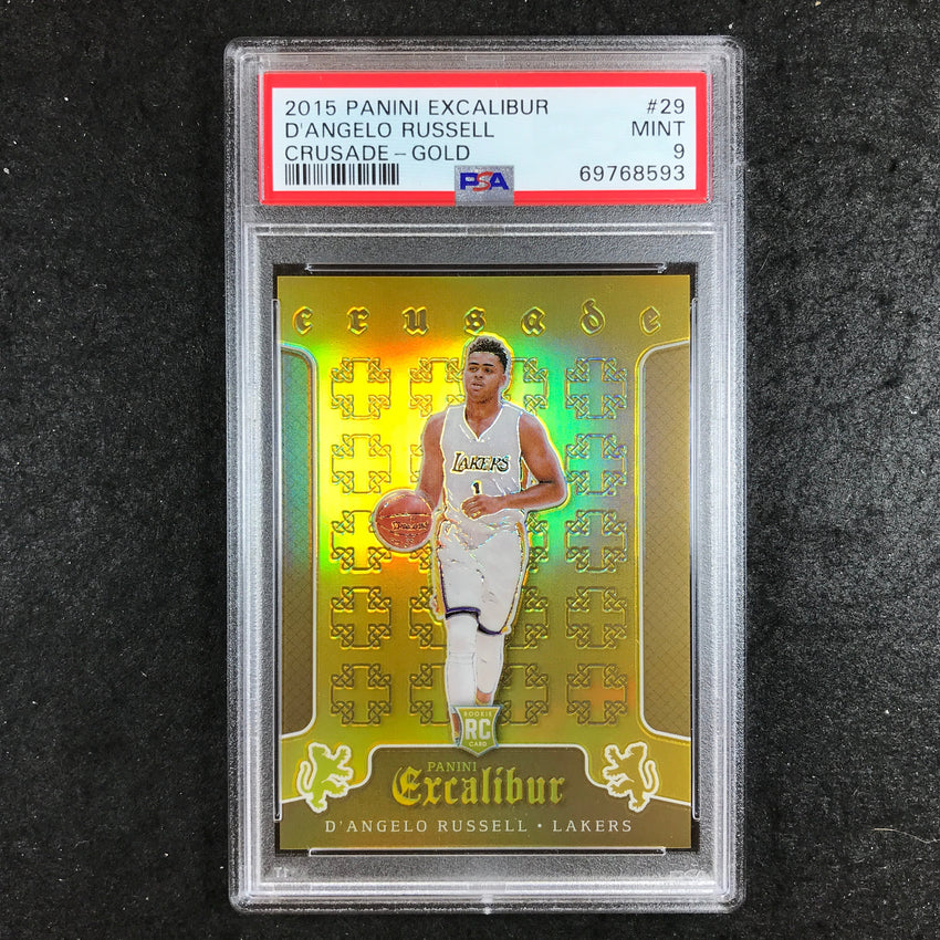 2015 Excalibur D'ANGELO RUSSELL Rookie Crusade Gold 1/10 #29 PSA 9 (593)