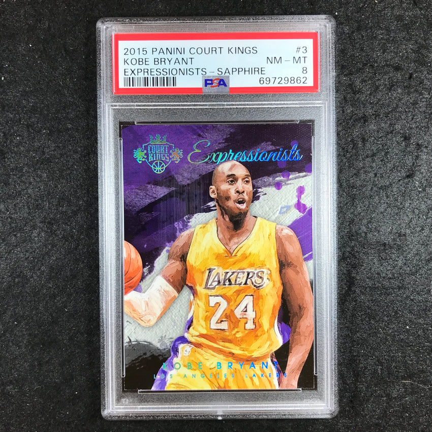 2015 Court Kings KOBE BRYANT Expressionists Sapphire 17/25 #3 PSA 8 (862)
