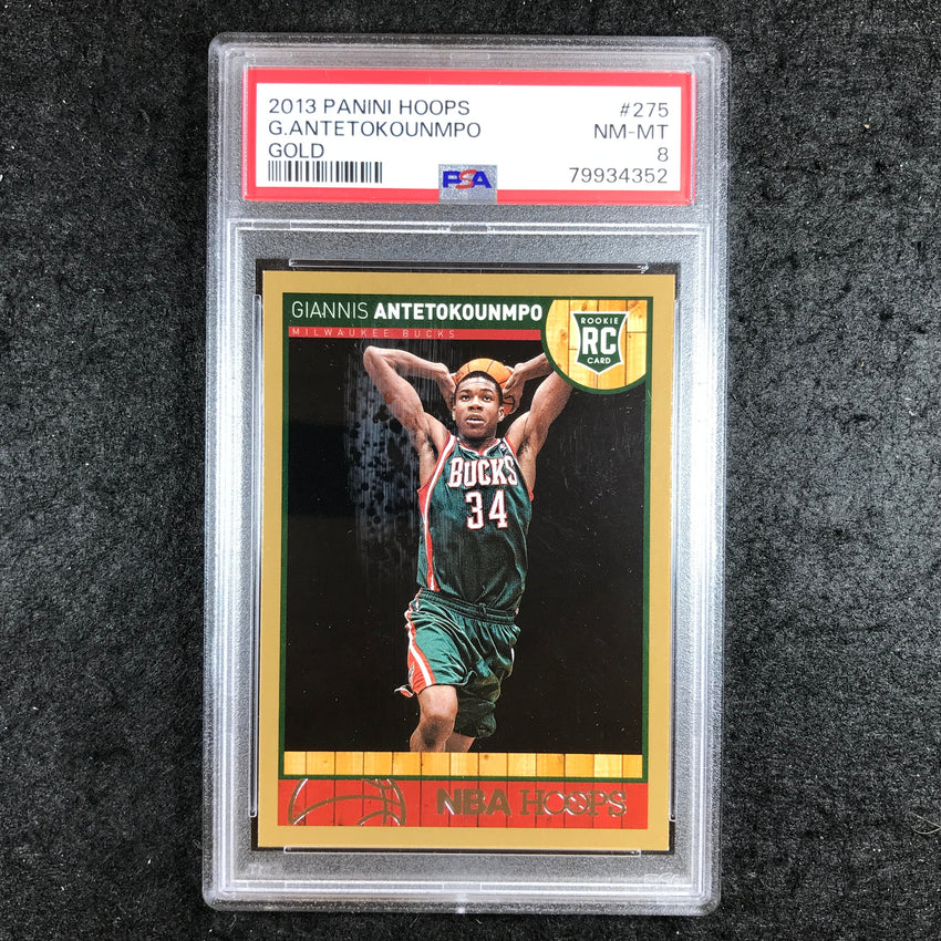 2013 Hoops GIANNIS ANTETOKOUNMPO Rookie Gold #275 PSA 8 (352)