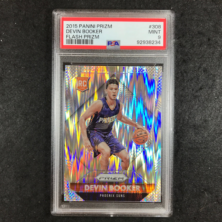 2015 Prizm DEVIN BOOKER Rookie Flash Prizm #308 PSA 9 (234)