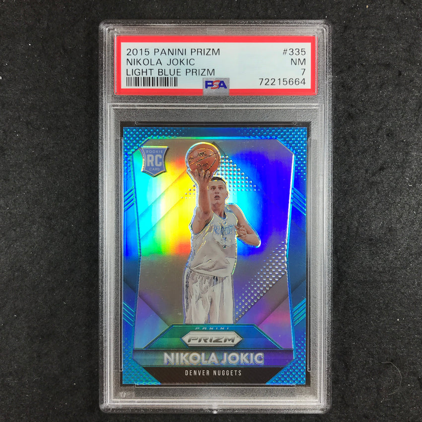 2015 Prizm NIKOLA JOKIC Rookie Light Blue Prizm 16/199 #335 PSA 7 (664)