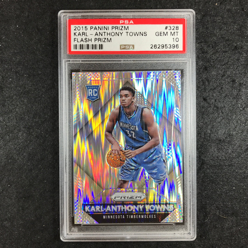 2015 Prizm KARL-ANTHONY TOWNS Rookie Flash Prizm #328 PSA 10 (396)