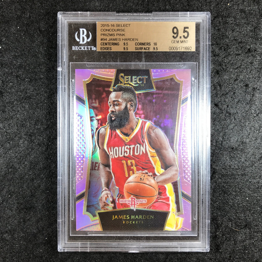2015-16 Select JAMES HARDEN Concourse Prizms Pink 19/20 #94 BGS 9.5 (692)