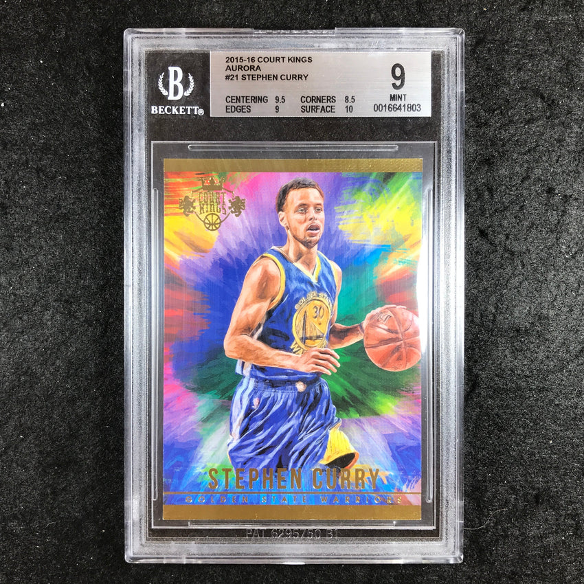 2015-16 Court Kings STEPHEN CURRY Aurora #21 BGS 9 (803)