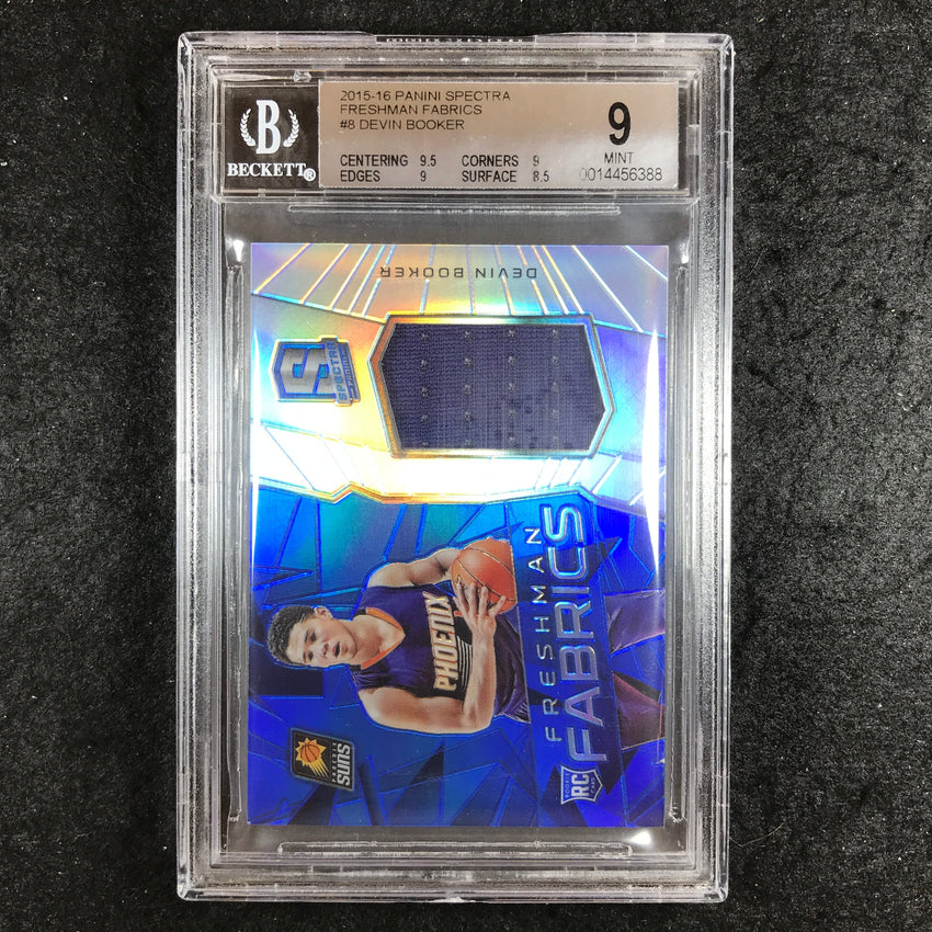 2015-16 Spectra DEVIN BOOKER Freshman Fabrics Jersey Relic 19/35 #8 BGS 9 (388)