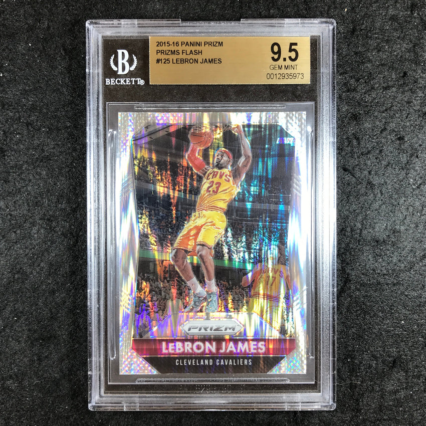 2015-16 Prizm LEBRON JAMES Prizms Flash #125 BGS 9.5 (973)