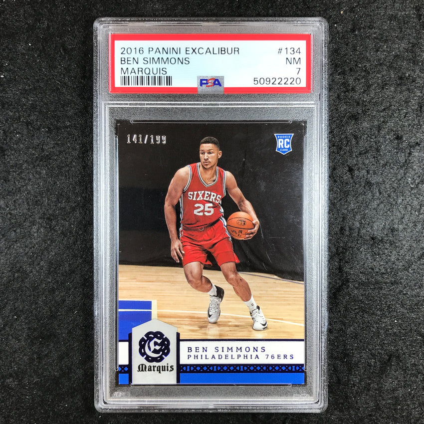 2016 Excalibur BEN SIMMONS Rookie Marquis 141/199 #134 PSA 7 (220)